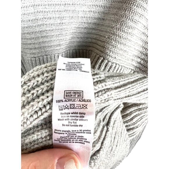 Topman gray cowl neck sweater men’s size XXL - Picture 6 of 8